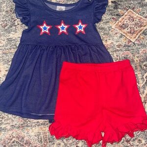 Kids Navy and Red Star Matching Set